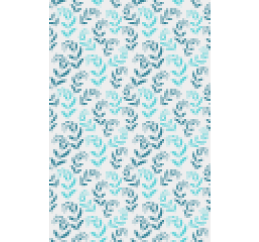 Blauw gestileerd bladpatroon rolgordijn bloemen en planten - TenStickers