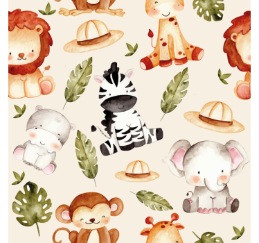 Rolgordijn babykamer Beige safari - TenStickers