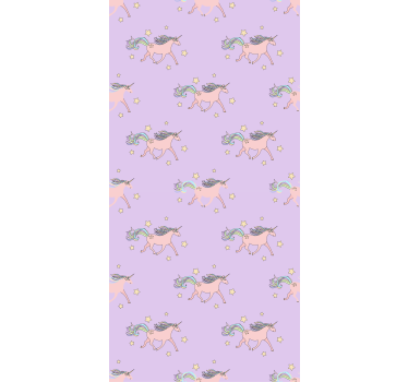 Dansende eenhoorns patroon rolgordijn dieren - TenStickers