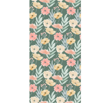 Rolgordijn bloemen en planten elegante botanische schikking - TenStickers
