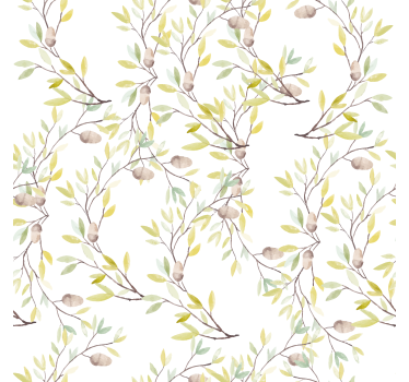 Originele aquarel groene bladeren patroon - TenStickers