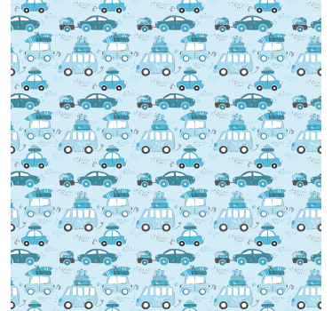 Blauw autopatroon kinderkamer rolgordijn - TenStickers