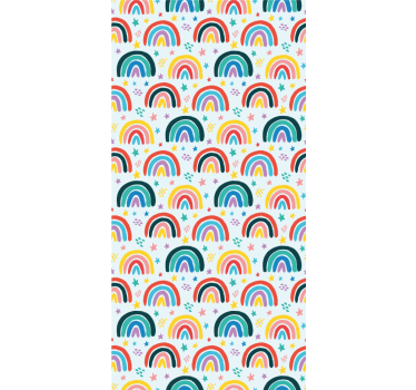Blauwe regenboogpatronen kinderkamer rolgordijn - TenStickers