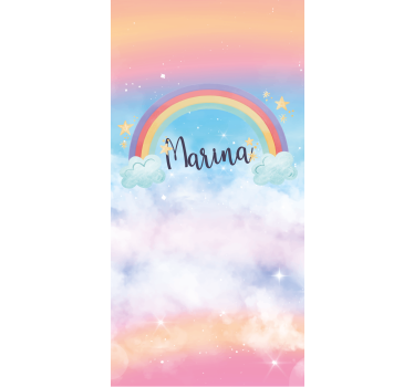 Rolgordijn babykamer Fantastische regenboog met mooie wolken - TenStickers