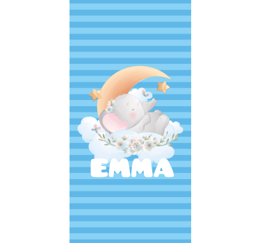 Schattige dieren olifant met naam - TenStickers