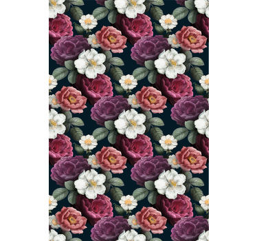 Rolgordijn bloemen elegante bloemcompositie - TenStickers