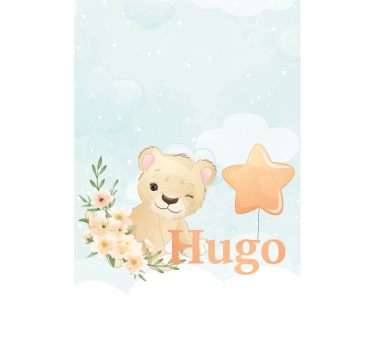 Aangepaste leeuwenwelp rolgordijn babykamer - TenStickers