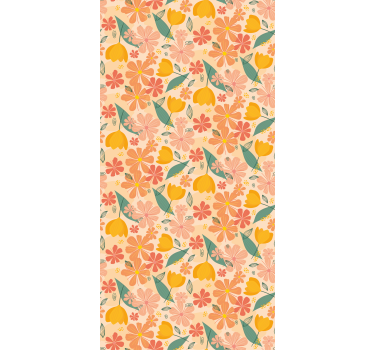 Bloemmotief motief rolgordijn bloemen en planten - TenStickers