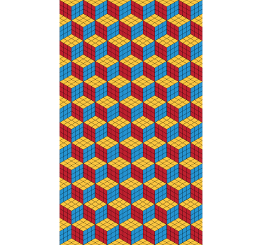 Kleurrijk kubuspatroon nerd rolgordijn - TenStickers