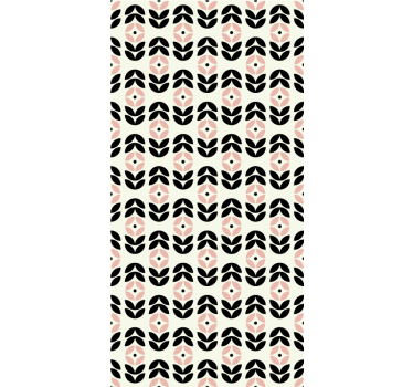 Geometrische herhaling beige rolgordijn bloemen - TenStickers