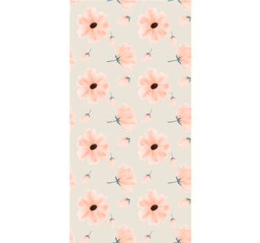 Pastel bloemenpatroon rolgordijn bloemen en planten - TenStickers