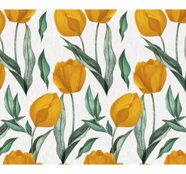 Gele tulpenbloemen rolgordijn bloemen en planten - TenStickers