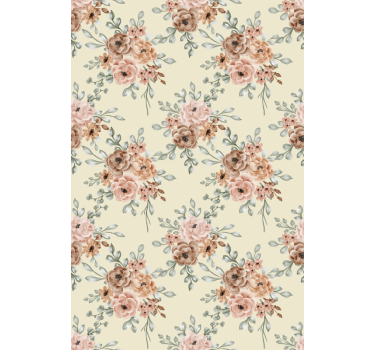 Zachte bloesemcompositie rolgordijn bloemen en planten - TenStickers