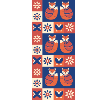 Charmante vospatronen rolgordijn dieren - TenStickers