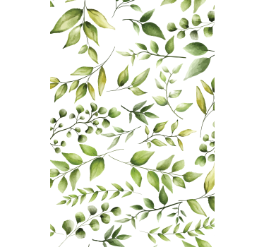 Stijlvol groenpatroon rolgordijn bloemen en planten - TenStickers
