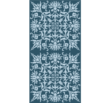 Rolgordijn bloemen en planten franse provinciale blauw patroon - TenStickers