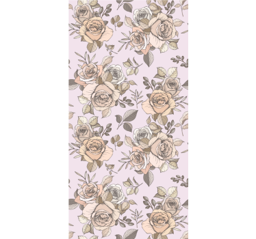 Sierlijk rozenmotief rolgordijn bloemen - TenStickers