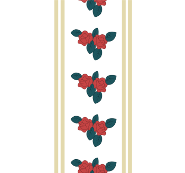 Rozenpatroon met bladeren rolgordijn bloemen - TenStickers