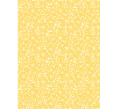 Rolgordijn bloemen met delicaat geel motief - TenStickers