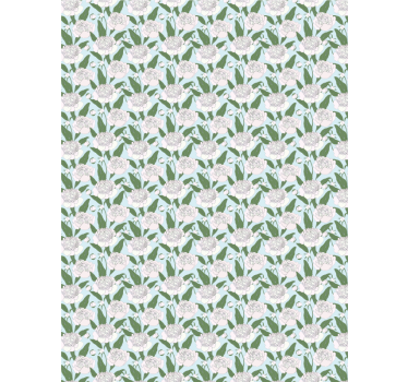 Wit pioenroospatroon rolgordijn bloemen en planten - TenStickers