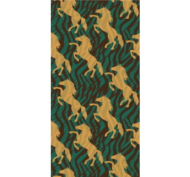 Galopperende gouden paarden rolgordijn dieren - TenStickers