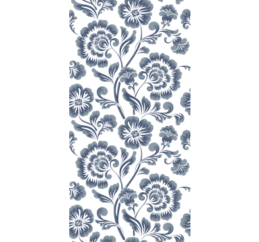 Elegante grijze patronen rolgordijn bloemen - TenStickers