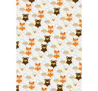 Baby bosgezichten rolgordijn dieren - TenStickers