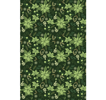 Weelderige groene flora rolgordijn bloemen en planten - TenStickers