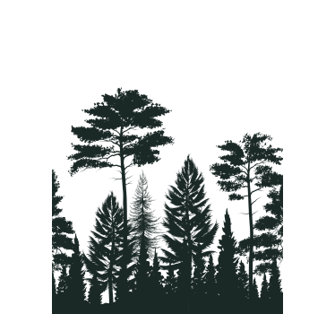 Silhouet bos scène rolgordijn bomen - TenStickers