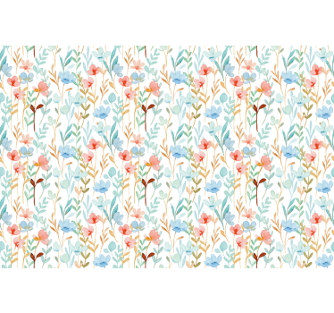 Delicaat botanisch thema rolgordijn bloemen en planten - TenStickers