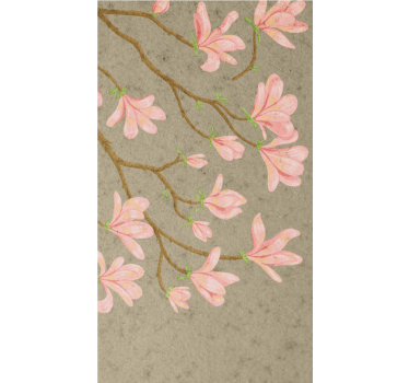 Zachtroze bloemen rolgordijn bloemen en planten - TenStickers