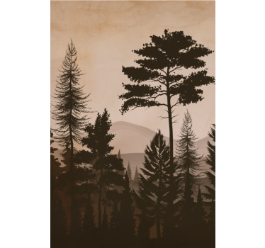 Rolgordijnen bomen print Scandinavische stijl warm gekleurd bos - TenStickers