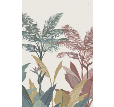 Rolgordijnen bomen print Terracotta tropische planten - TenStickers
