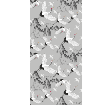 Elegante kranen en pieken rolgordijn meer dieren - TenStickers