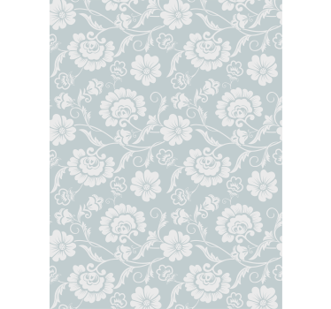 Grijs motief verfijning rolgordijn bloemen - TenStickers
