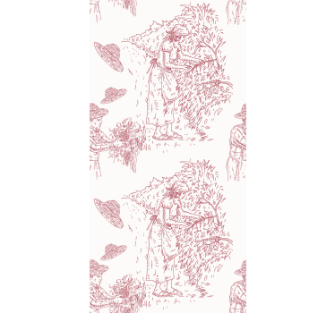 Illustratie van een oogstscène rolgordijn bloemen en planten - TenStickers