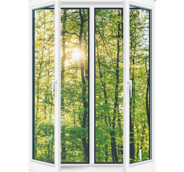 Zonnig groen rolgordijn bomen - TenStickers