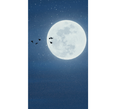 Volle maan rolgordijn woonkamer - TenStickers