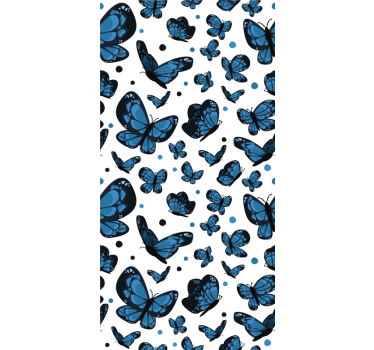Blauwe vlinder rolgordijn woonkamer - TenStickers
