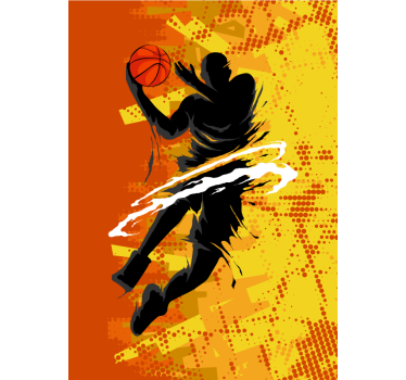 Schaduw basketbal speler rolgordijn - TenStickers