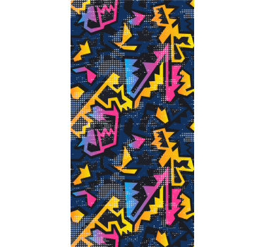 Graffiti geometrische vormen rolgordijn - TenStickers