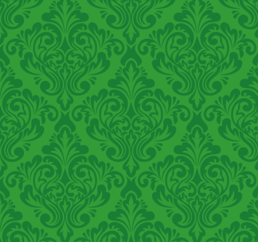 Bloemen damast Rolgordijn groen - TenStickers