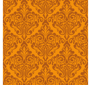 Vintage oranje damast rolgordijn woonkamer - TenStickers