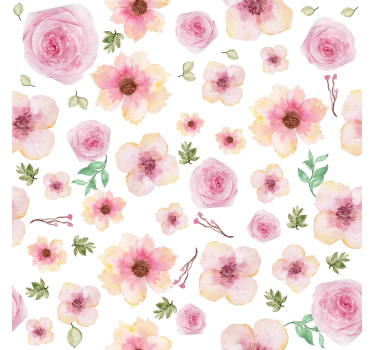 Pinky bloemenpatroon Rolgordijn woonkamer bloemen - TenStickers