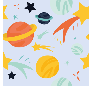 Kinderkamer rolgordijn Planeten patroon Grappige jaloezie - TenStickers
