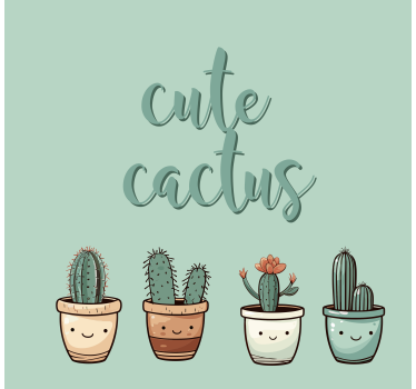 Schattige cactus  keuken rolgordijn - TenStickers