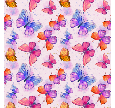 Kleurrijke aquarel Vlinder gordijnen - TenStickers