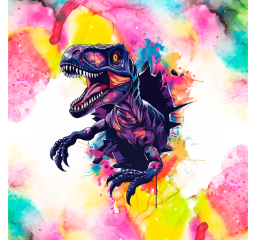 Verzadigde kleuren velociraptor Dino jaloezie - TenStickers