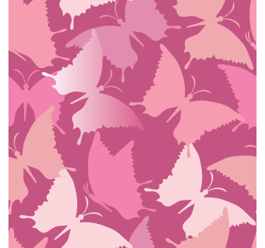 Roze achtergrond rolgordijn vlinders - TenStickers