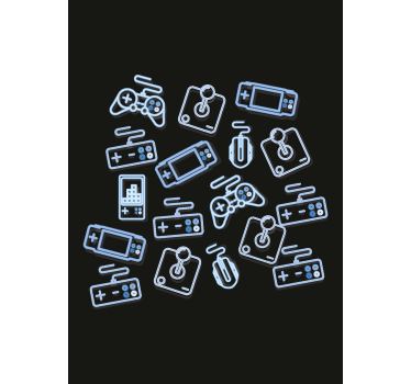 Blauwe bedieningselementen nerd rolgordijn - TenStickers